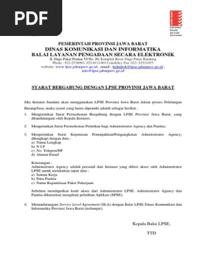 Syarat Bergabung Dengan Lpse Jabarpdf