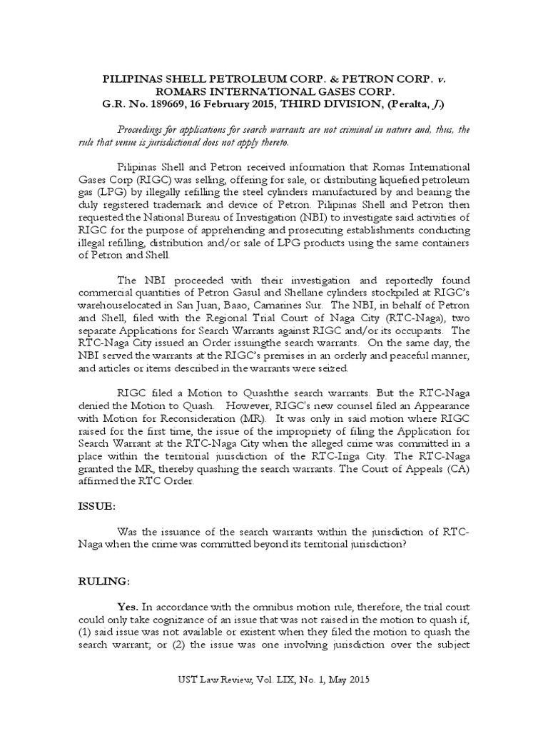 Pilipinas Shell Petron Vs Romars Intl Gases Corp PDF Search Pilipinas shell petron vs romars intl gases corp pdf search