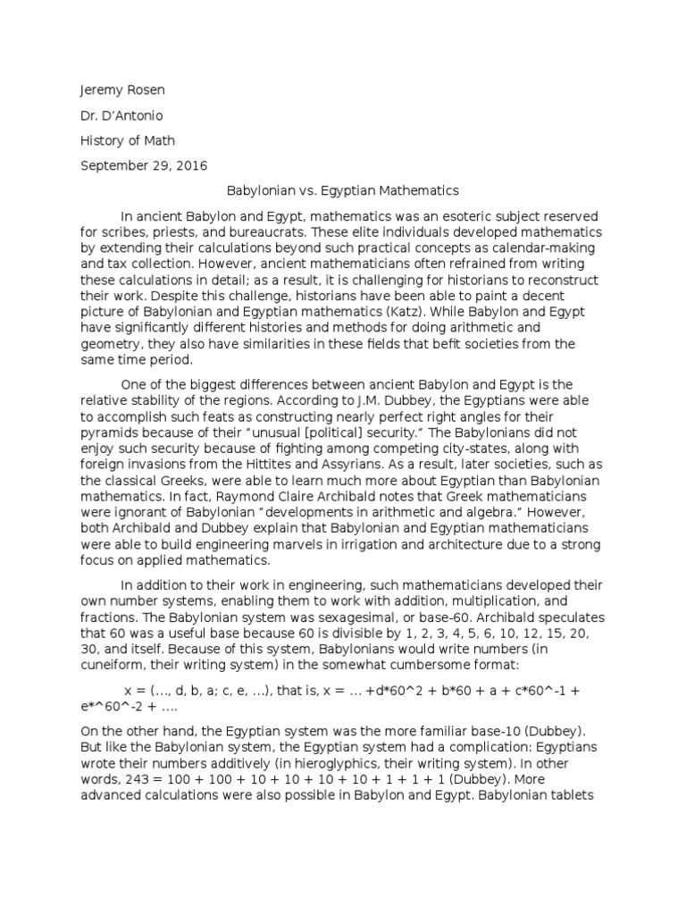Babylonian Egyptian Math | Download Free PDF | Ancient Egypt | Babylonia