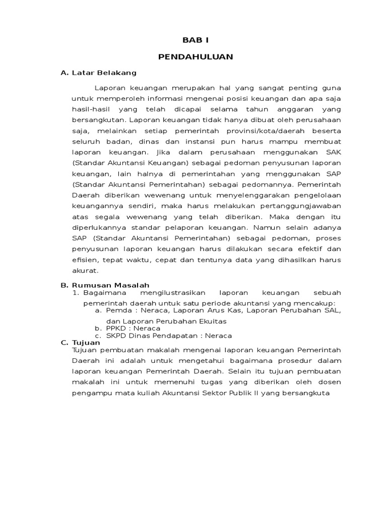 Makalah Laporan Keuangan Pemda
