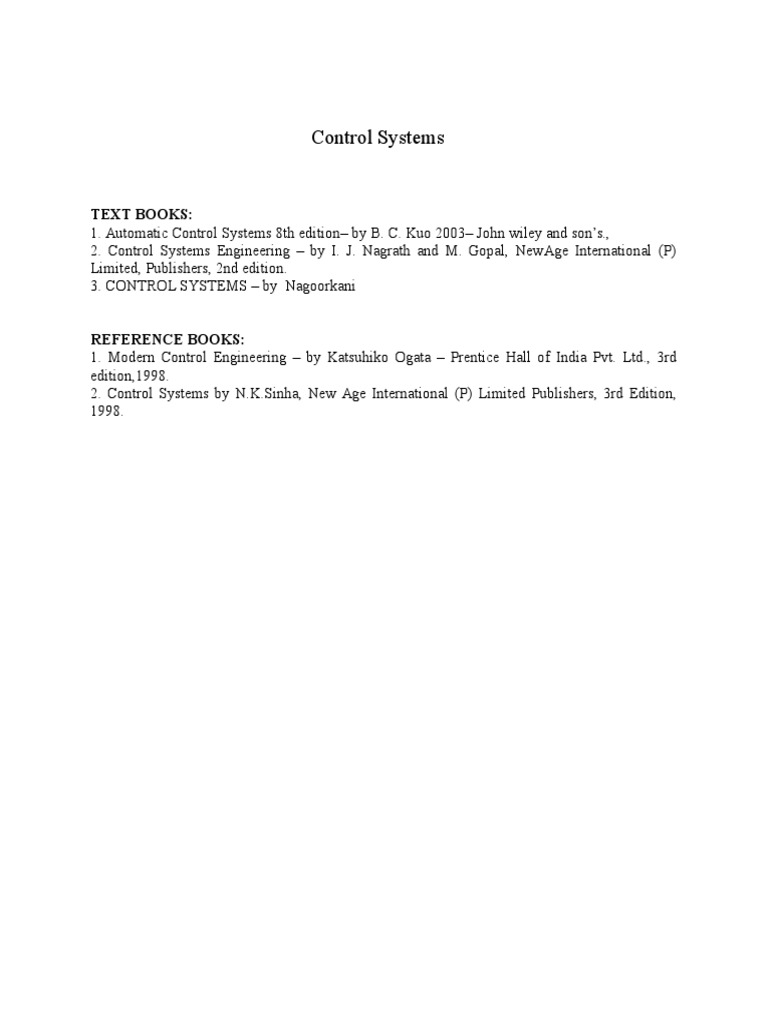 Control Systems Study Guide | PDF
