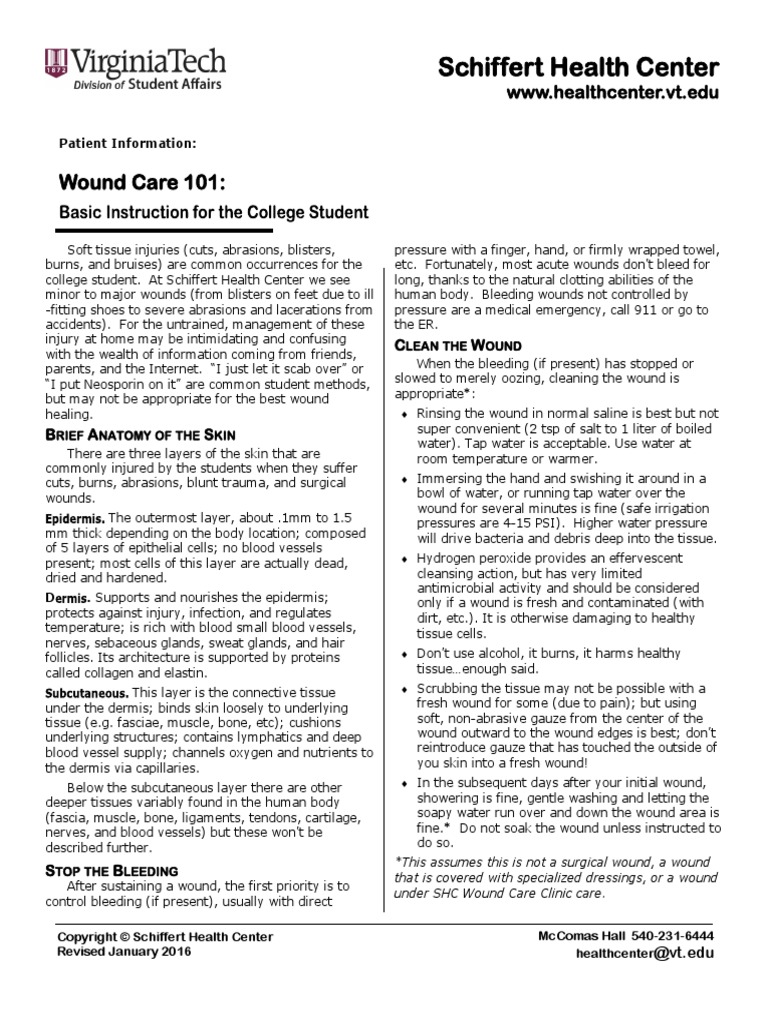 Schiffert Health Center Wound Care 101 PDF Wound Medical Specialties