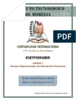 Cuestionario Normas Internacionales de Información Financiera