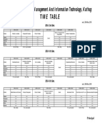 Time Table: Laureate Institute of Management and Information Technology, Kathog
