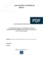 Exportación de Partes y Accesorios de Vehículos Automóviles México-Argentina.