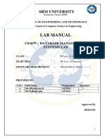 CS1037 DBMS Lab Manual PDF