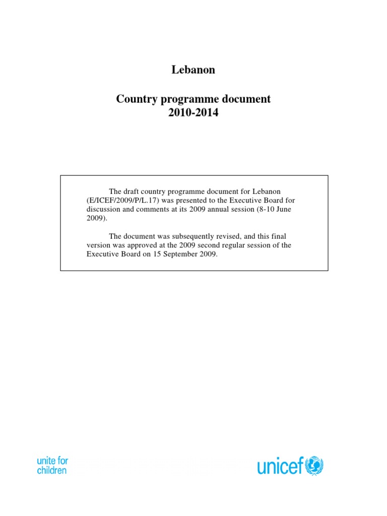 Lebanon Final Approved CPD 15 Sept 2009 | PDF | Non Governmental ...