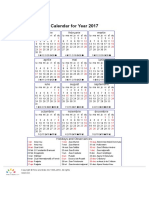Year 2017 Calendar - Romania