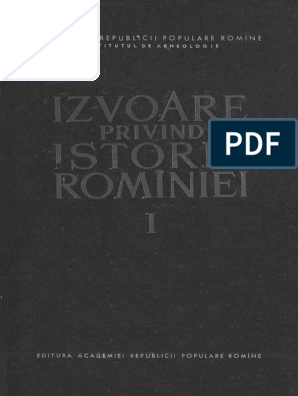 Izvoare Privind Istoria Romaniei Vol 1 Pdf