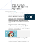 Aprendiendo a Calcular Nuestro Grado de Liquidez Financiera Personal