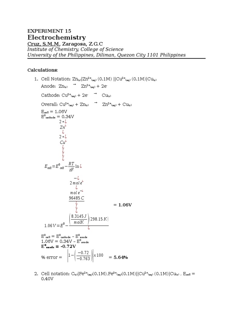 Chem 17 RDR Expt 15 PDF Redox Electrochemistry
