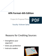 APA Format-6th Edition: Project & Proposal Planning