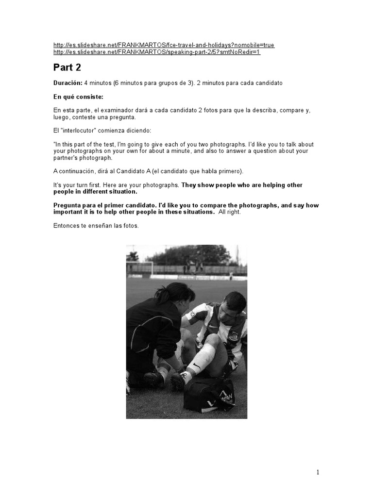 FCE Speaking Part 2: Photo Comparison Guide | PDF | Test (Assessment)
