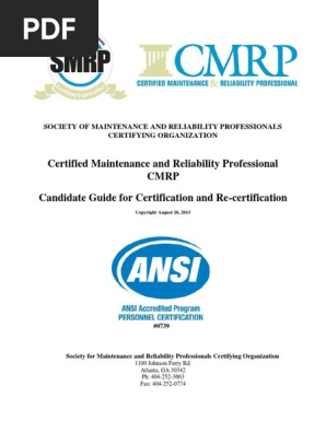 CMRP Candidate Guide for Certification and Recertification 4-26-16