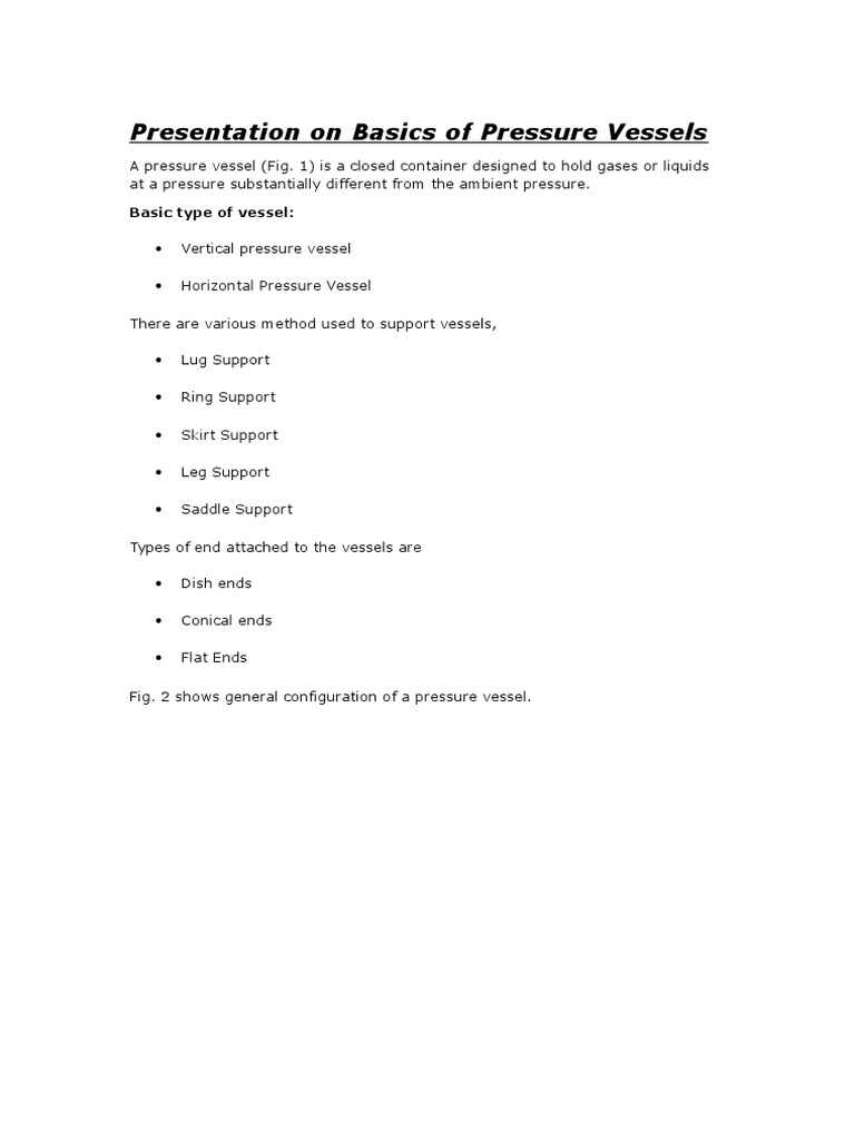 Overview of Pressure Vessels Design | PDF | Gases | Chemistry