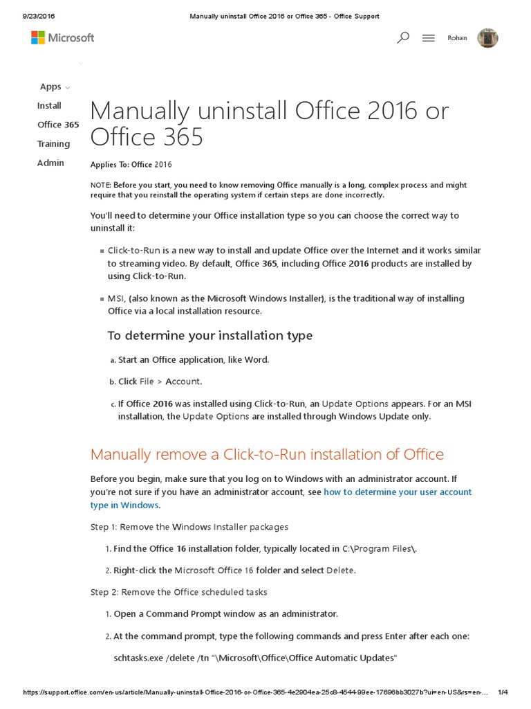 Uninstall office 2016 easy fix tool