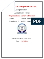 Assignment #: 1 Assignment Topic:: Principle of Management MBA 1Z