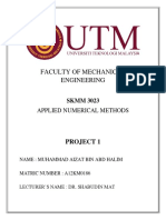 Faculty of Mechanical Engineering: Project 1