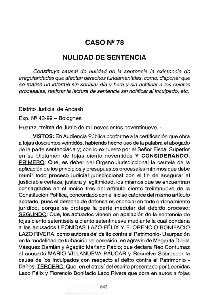Nulidad de Sentencia | PDF | Sentencia (Ley) | Derecho penal