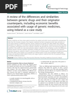 A Review of The Differences and Similarities Between Generic Drugs and Their Originator