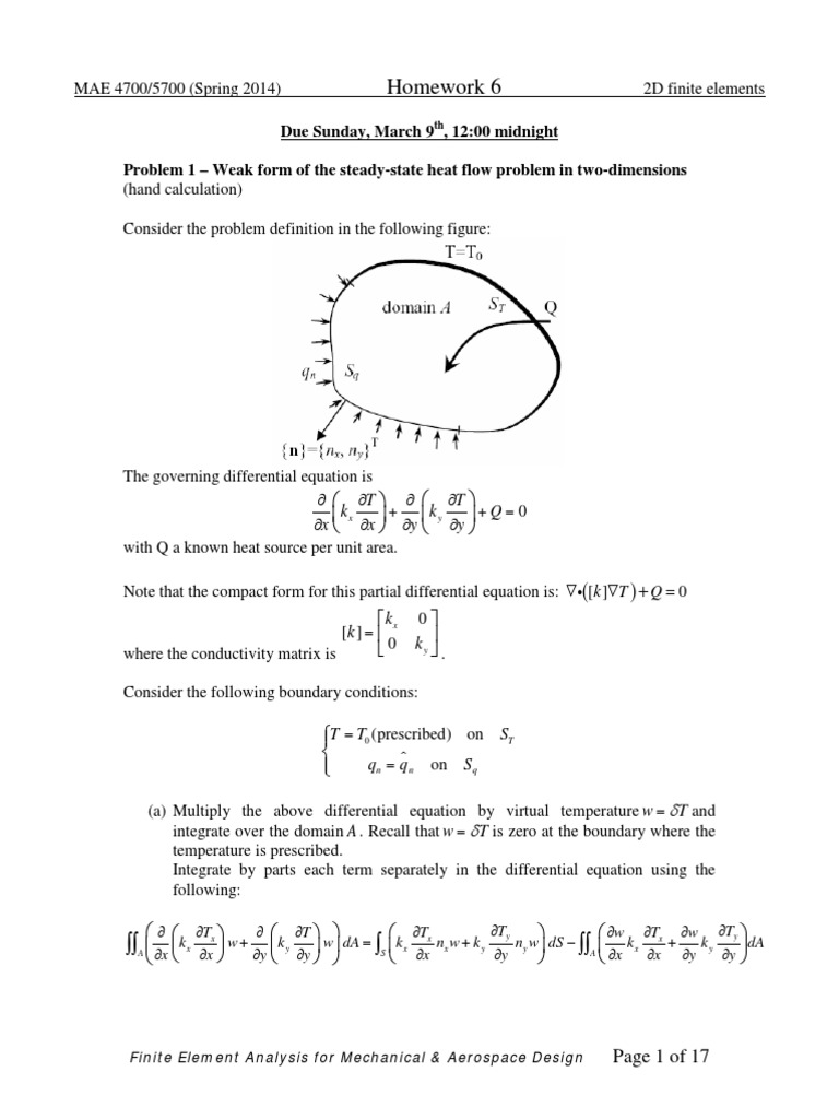 2D Finite Element Analysis Homework | PDF | Finite Element Method ...