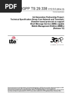 TSG Core Network and Terminals; Diameter Based Protocols to Support (SMS) Capable (MMEs); (Release 12)