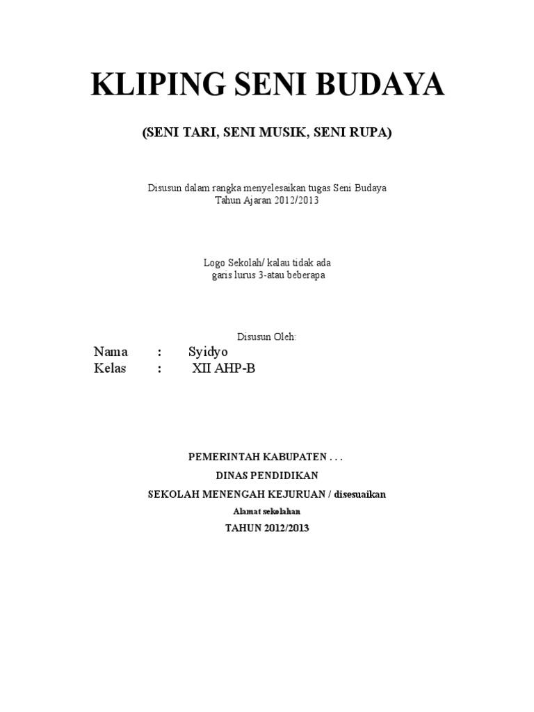 Contoh Kliping Seni Budaya Guru Galeri