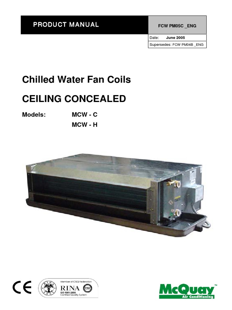 McQuay MCW-C-H Technical Manual Eng | Thermostat | Valve