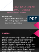 Kedudukan Kata Dalam Kalimat (Objek)