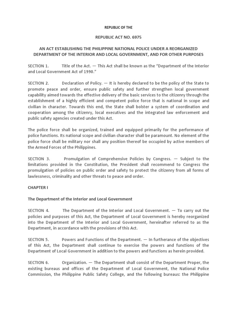 R.A. 6975 | PDF
