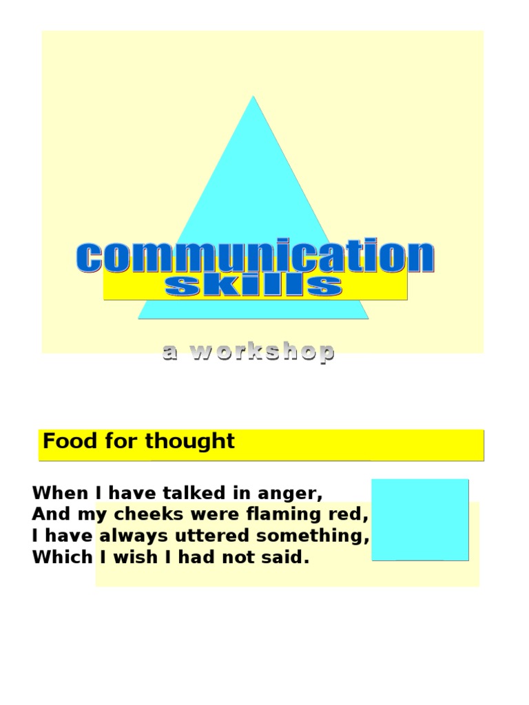 Communication Skills - 1 | PDF | Body Language | Symbols