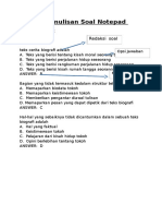 Contoh Penulisan Soal Notepad