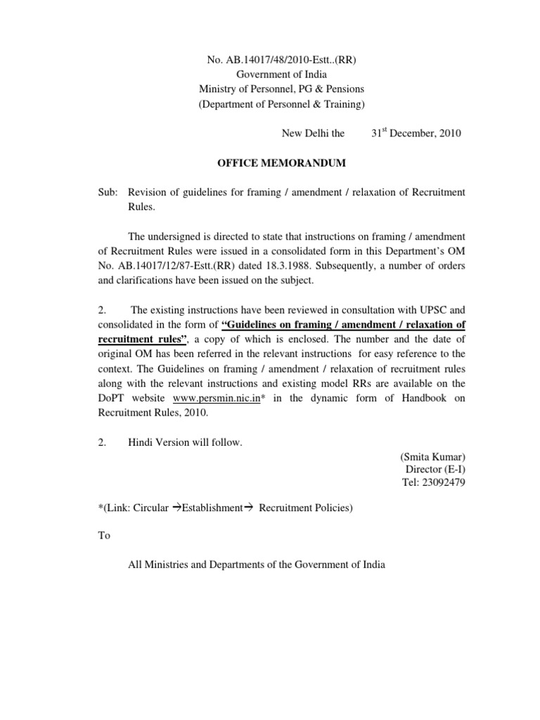 Guidelines For RRs PDF | PDF | Recruitment | Civil Service