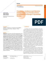 Prevalence, Incidence and Obstetric Factors' Impact On Female Urinary Incontinence in Europe: A Systematic Review