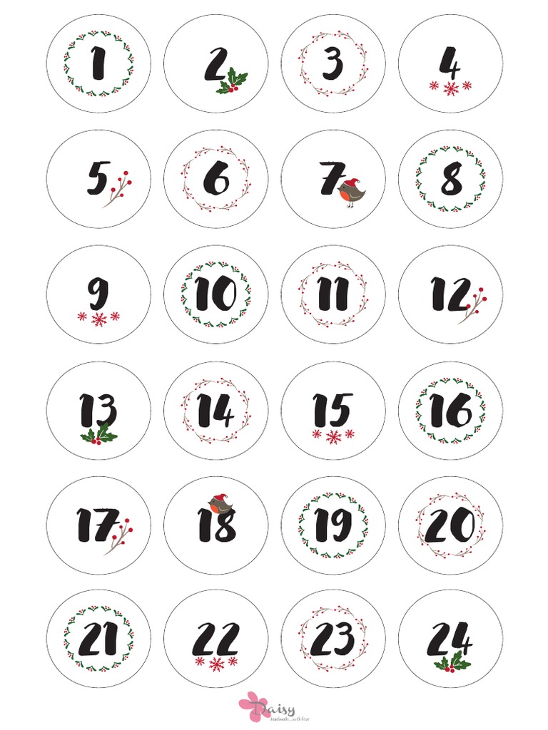 Free Printable Number Advent Calendar - 1702473498