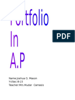 Name:Joshua G. Mason Yr/Sec:8-15 Teacher:Mrs - Mudar Camasis
