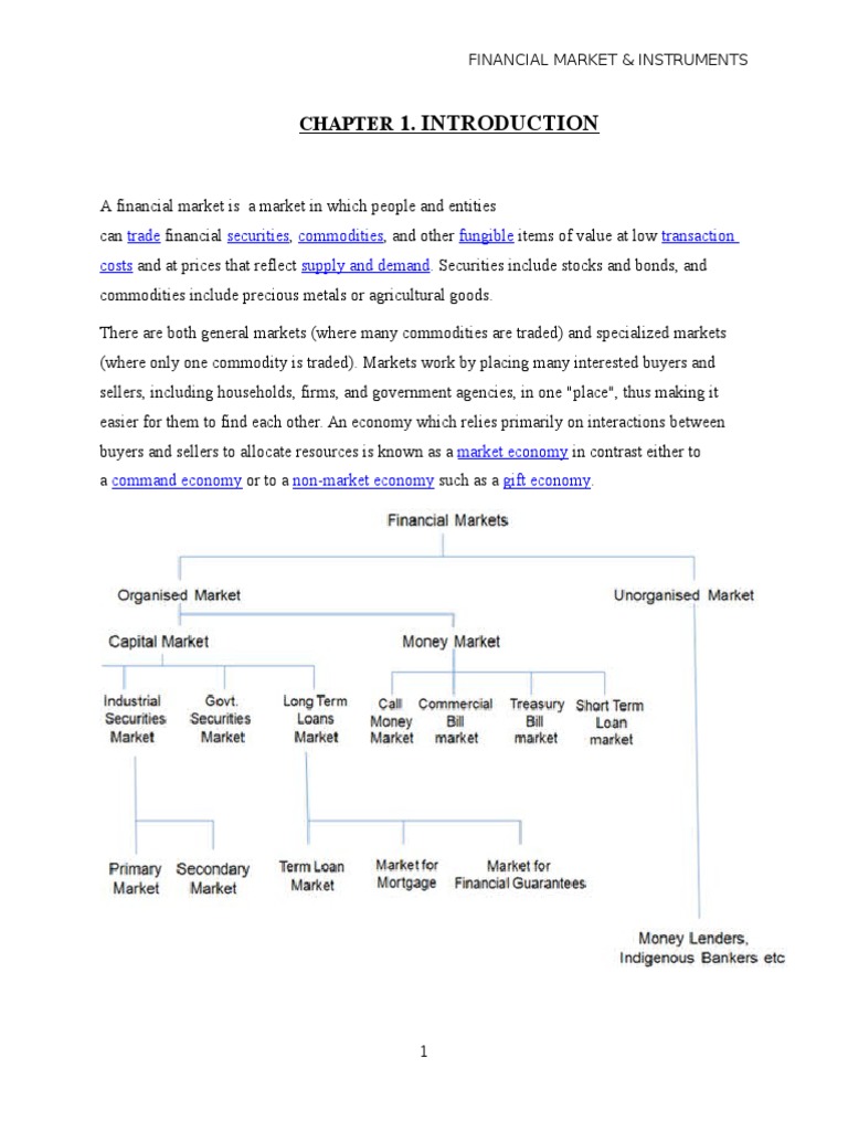 Financial Markets Overview | PDF | Financial Markets | Capital Market