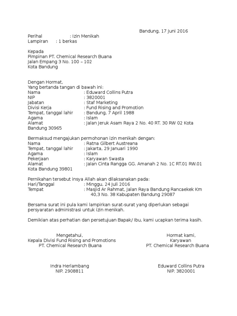 Contoh Surat Perjanjian Pra Nikah Malaysia