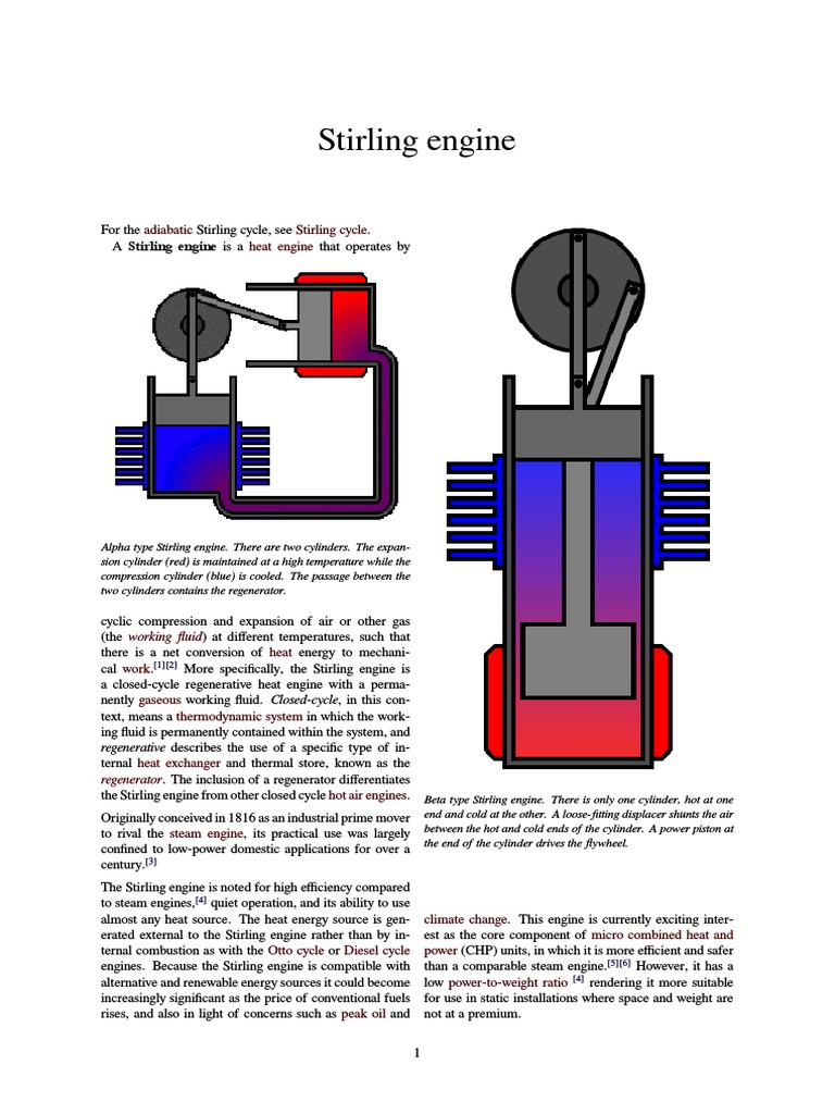 Stirling Engine | PDF | Internal Combustion Engine | Cylinder (Engine)