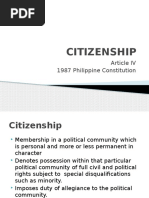 Citizenship Under the 1987 Constitution | PDF