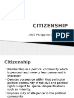 Citizenship: Article IV 1987 Philippine Constitution
