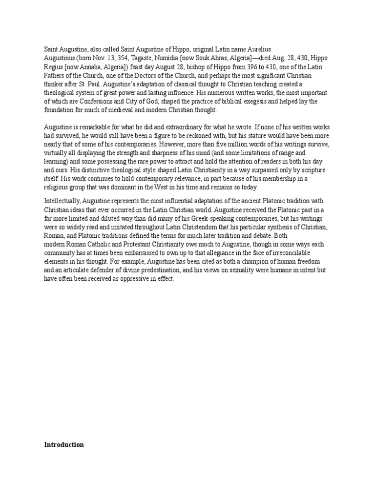 St augustine contributions image