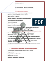 Plan de Diagnóstico Servicio Al Cliente - Plan de Mejoramiento