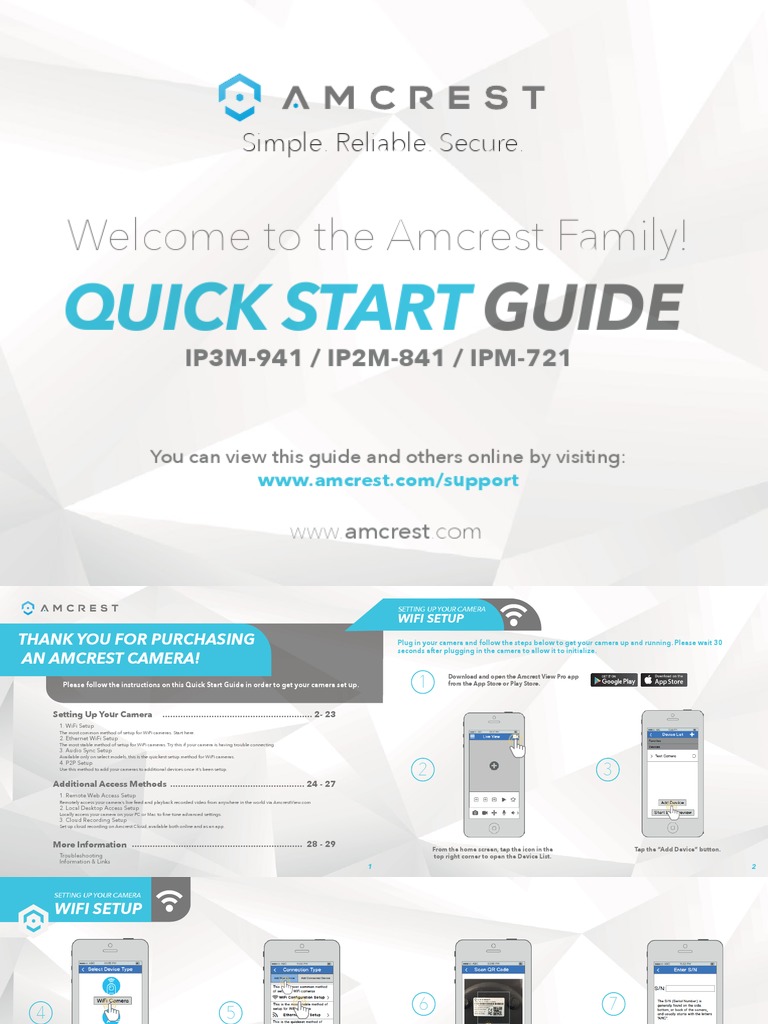 Amcrest Camera Quick Start Guide | PDF | Wi Fi | Electromagnetic ...