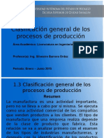 Clasificacion General de Los Procesos de Produccion