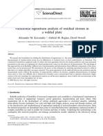 Variational Eigenstrain Analysis of Residual Stresses in a Welded Plate