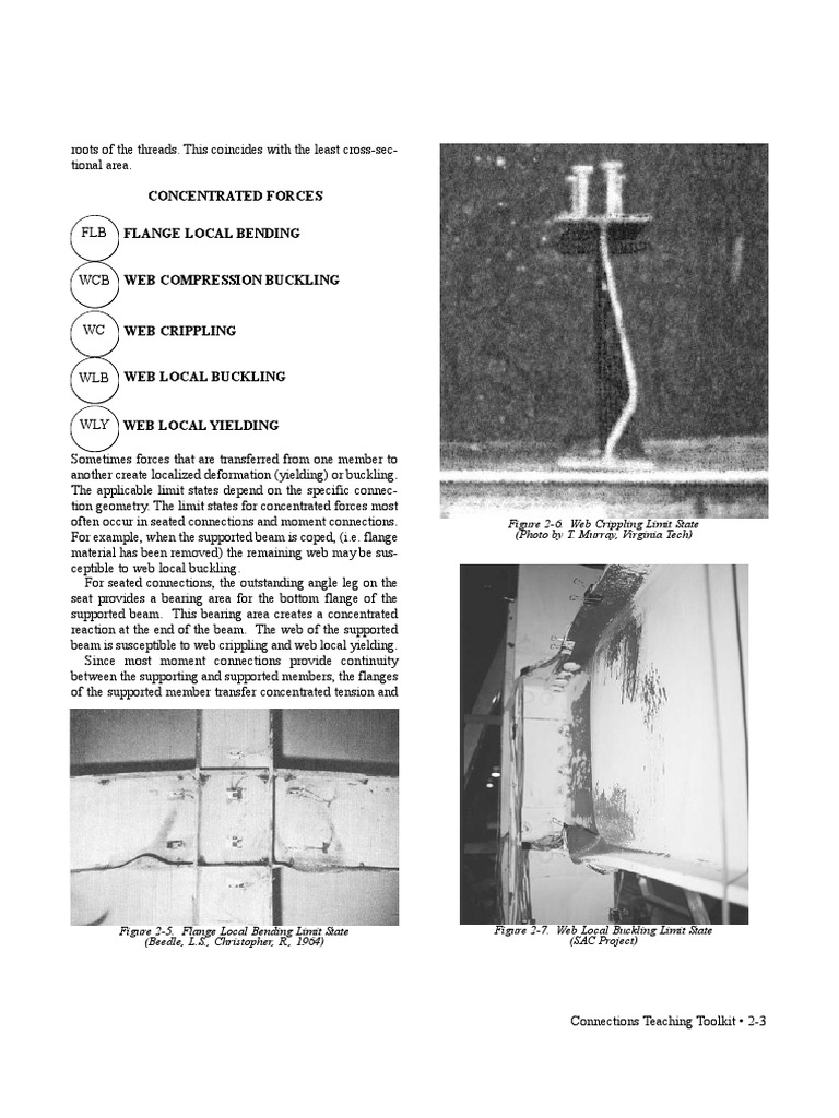 Figure 2-6. Web Crippling Limit State (Photo by T. Murray, Virginia ...