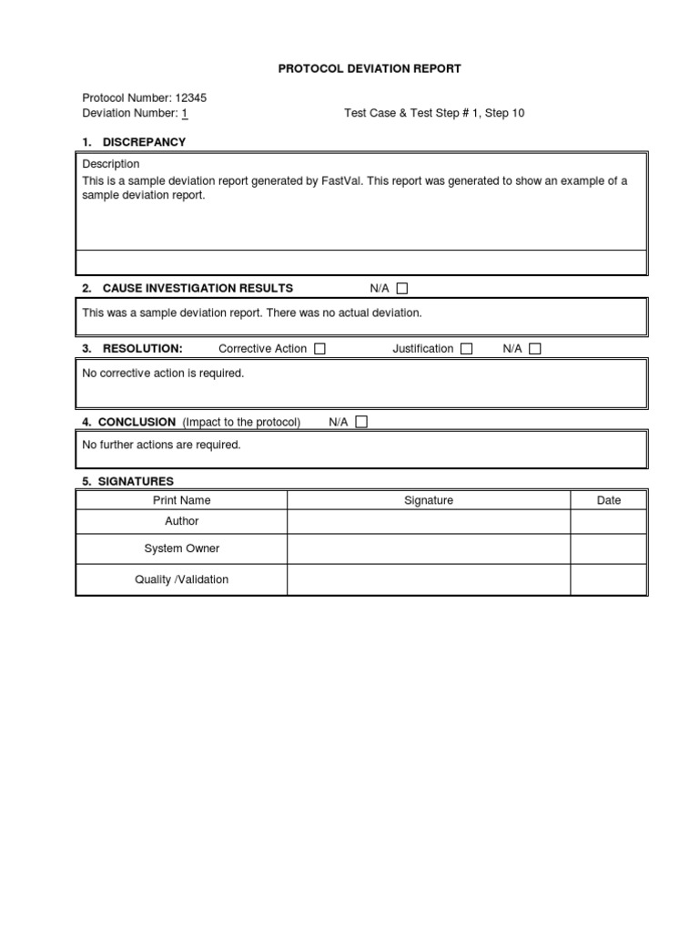 Deviation Report Template  PDF Throughout Deviation Report Template