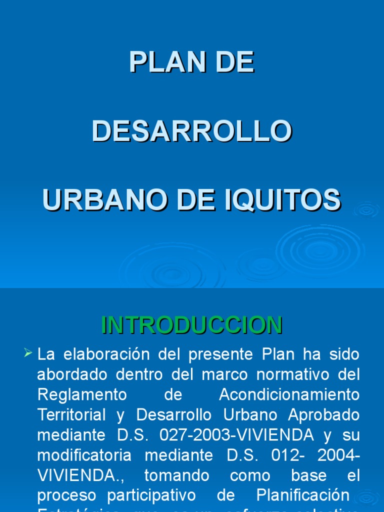 Plan de Desarrollo Urbano Iquitos | PDF | Planificación urbana ...