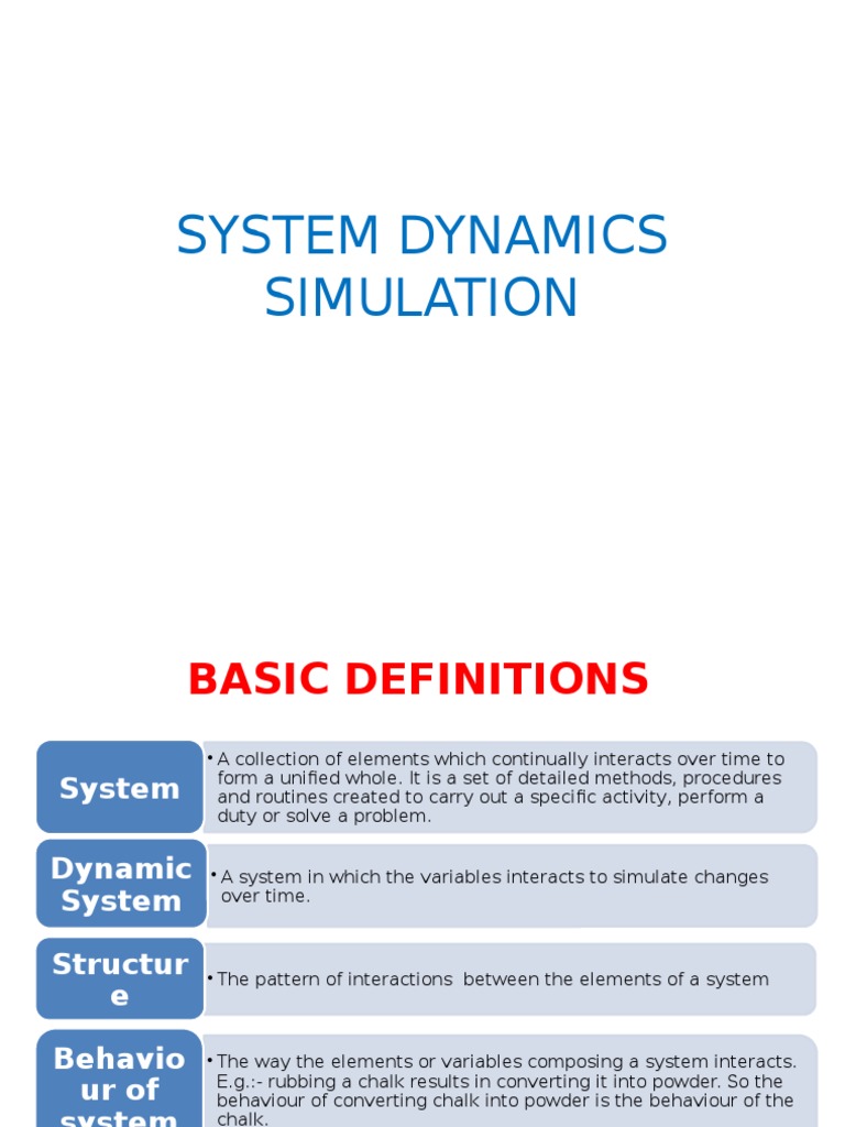 System Dynamics Simulation Overview | PDF | Simulation | Fluid Dynamics